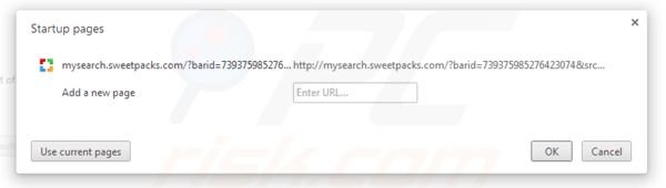 Suppression de la page d'accueil de mysearch.sweetpacks.com dans Google Chrome 
