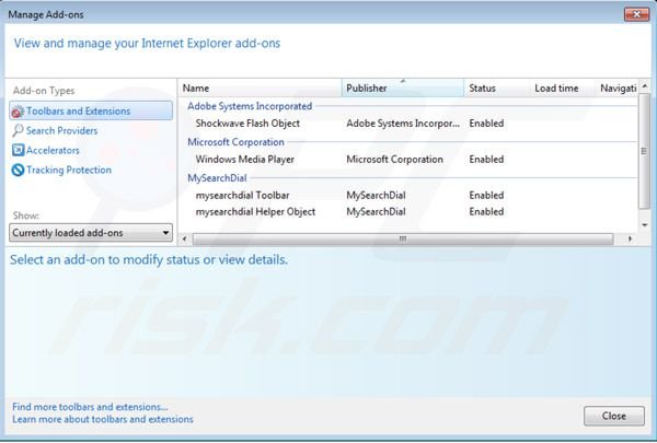 Suppression des extensions de Mysearchdial.com dans Internet Explorer 