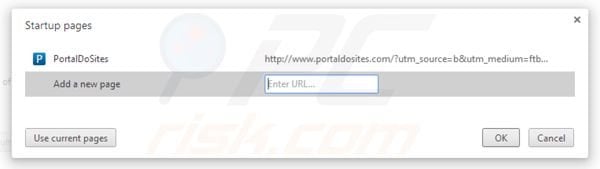 Suppression de la page d'accueil de  portaldosites.com dans Google Chrome 
