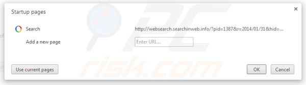 Suppression de la page d'accueil de Websearch.searchinweb.info dans Google Chrome