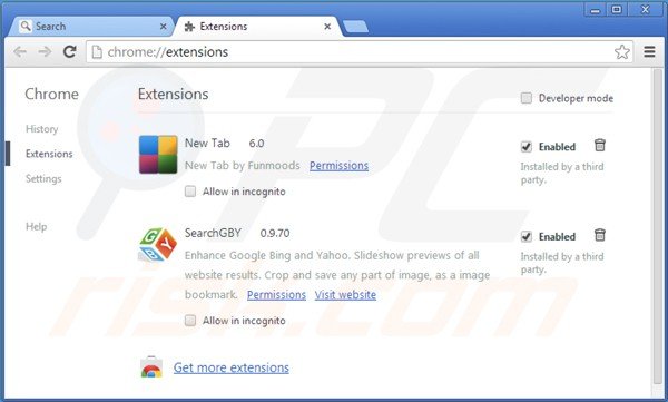 Suppression des extensions de la smartbar shopping helper dans Google Chrome 