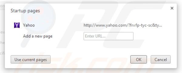 Suppression de la page d'accueil de la barre d'outils Yahoo dans Google Chrome 