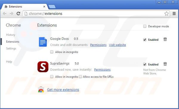 Suppression des publicités All Day Savings dans Google Chrome étape 2