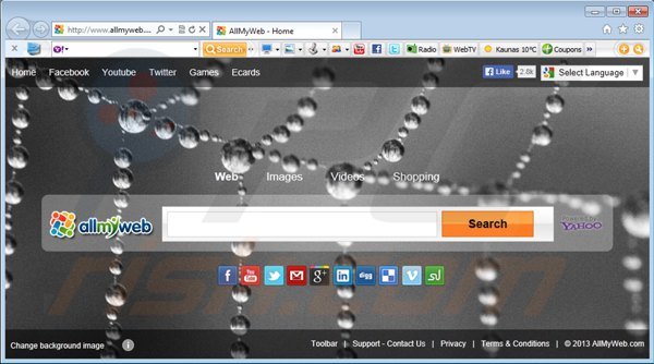 Virus de redirection vers allmyweb.com 