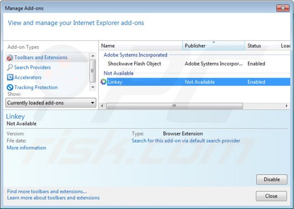Suppression des extensions de default-search.net dans Internet Explorer 