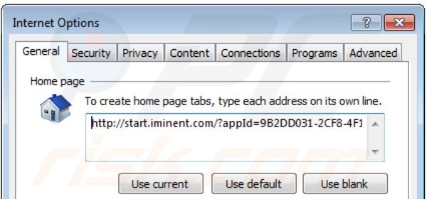 Suppression de la page d'accueil de  start.iminent.com dans Internet Explorer 