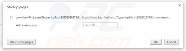 Suppression de la page d'accueil de key-find.com dans Google Chrome 