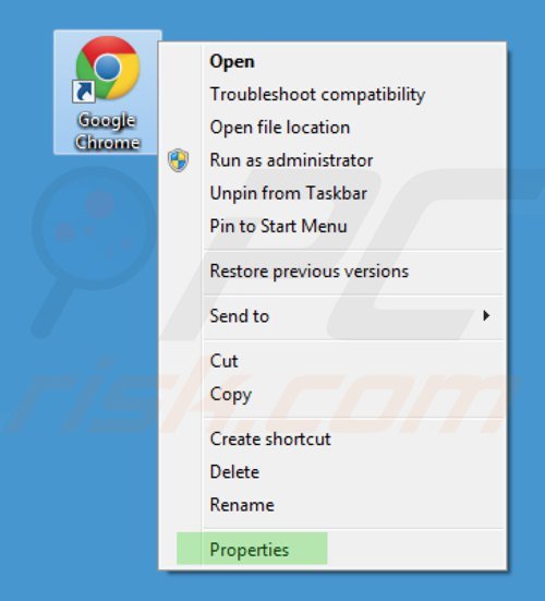 Suppression des raccourcis cibles de key-find.com dans Google Chrome étape 1