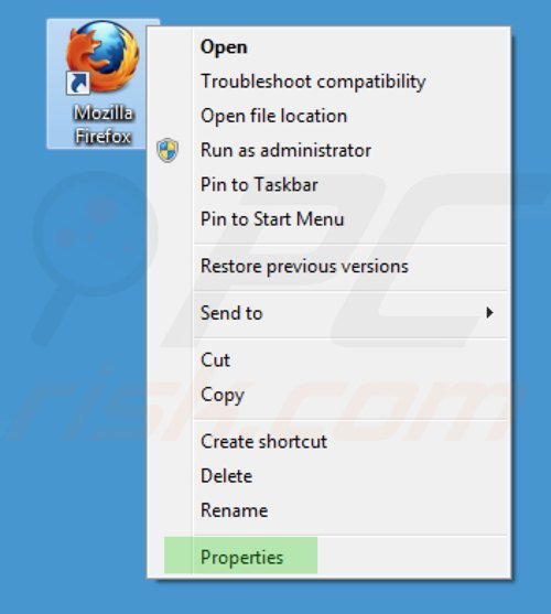 Suppression des raccourcis cibles de key-find.com dans Mozilla Firefox étape 1