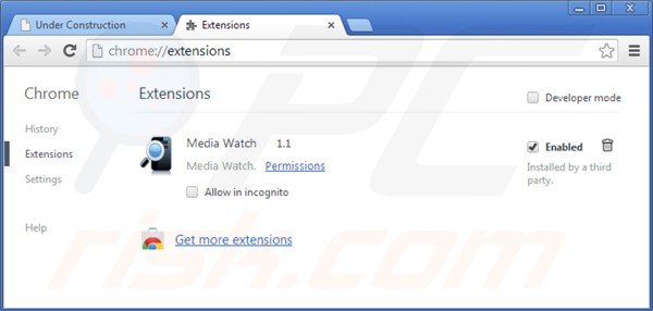 Suppression d'ads par media watch dans Google Chrome étape 2