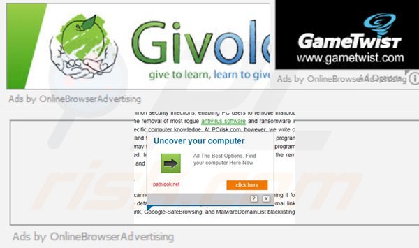 Virus onlinebrowseradvertising 