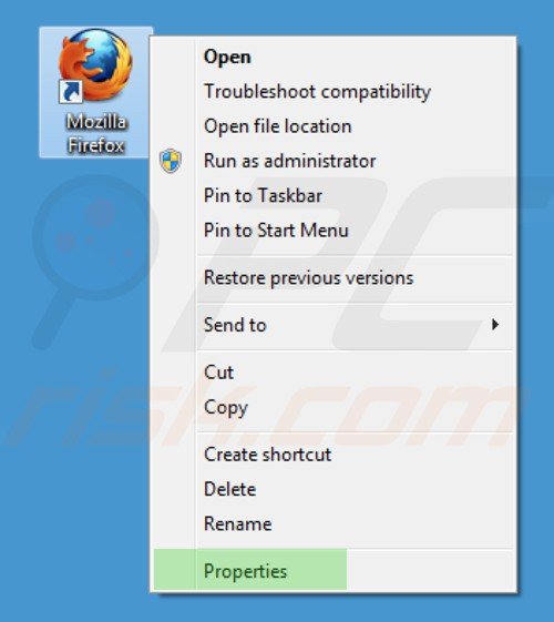 Suppression des raccourcis d'istart.webssearches.com dans Mozilla Firefox étape 1