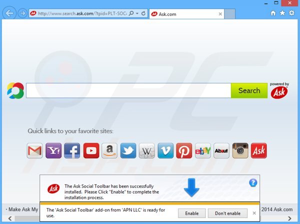 barre d'outils ask social