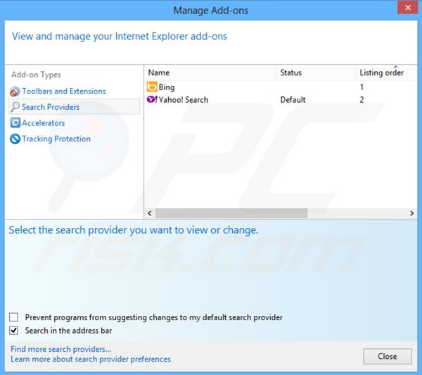 Suppression du moteur de recherche ask-tb.com dans Internet Explorer 