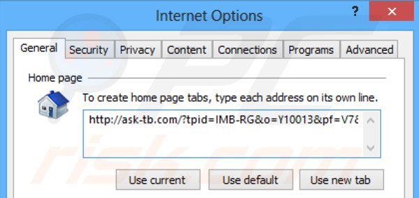 Removing ask-tb.com from Internet Explorer homepage