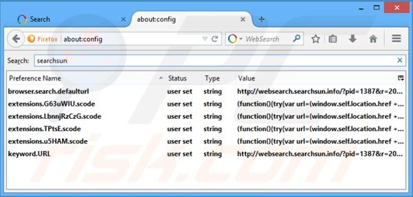 Suppression du moteur de recherche par défaut de websearch.awsomesearchs.info dans Mozilla Firefox 