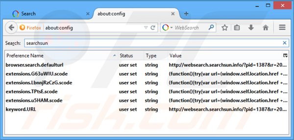 Suppression du moteur de recherche par défaut de websearch.awsomesearchs.info dans Mozilla Firefox 