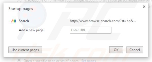 Suppression de la page d'accueil de browse-search.com dans Google Chrome 
