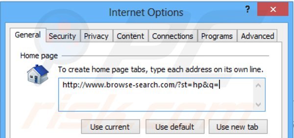Suppression de la page d'accueil de browse-search.com dans Internet Explorer 