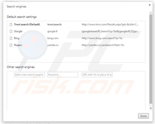 Suppression du moteur de recherche par défaut du pirate de navigateur client connect ltd dans Google Chrome 