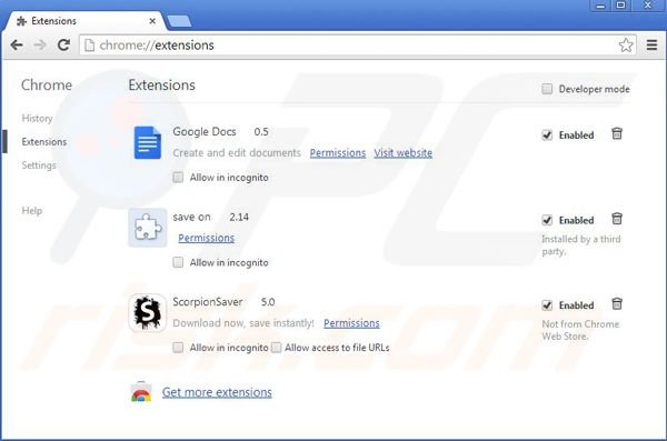 Suppression de Coupon Downloader dans Google Chrome étape 2
