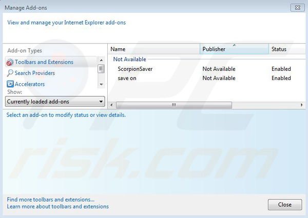 Suppression de Coupon Downloader dans Internet Explorer étape 2