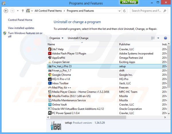 Désinstallation de deal finder via le Panneau de Configuration