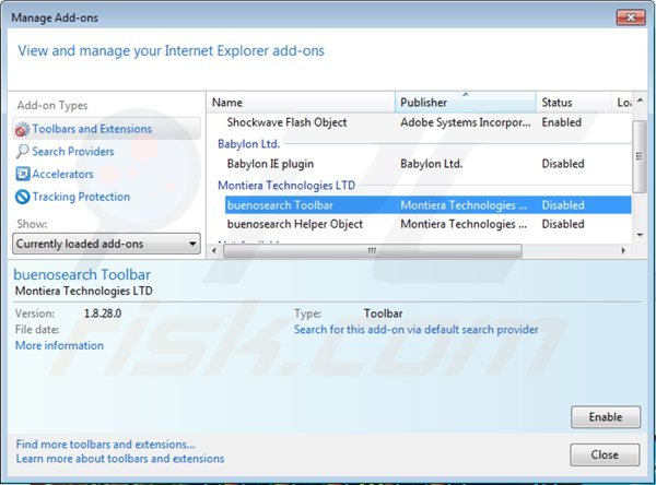 Suppression des extensions d'enhanced-search.com dans Internet Explorer 