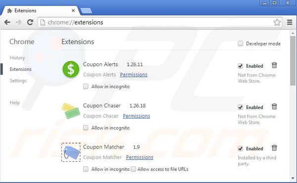 Suppression de GenesisOffers dans Google Chrome étape 2