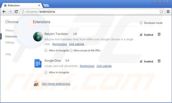 Suppression des extensions reliées à Max-start.com dans Google Chrome 