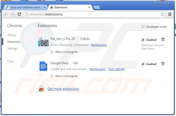 Suppression des publicités omg-music dans Google Chrome étape 2