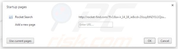 Suppression de la page d'accueil de rocket-find.com dans Google Chrome 