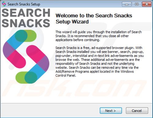 Installateur du logiciel de publicité search snacks 