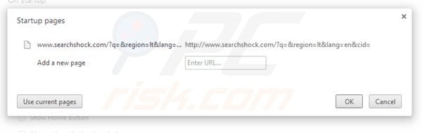 Suppression de la page d'accueil de searchshock.com dans Google Chrome 