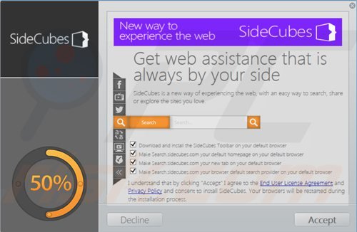 Installateur du pirate de navigateur sidecubes