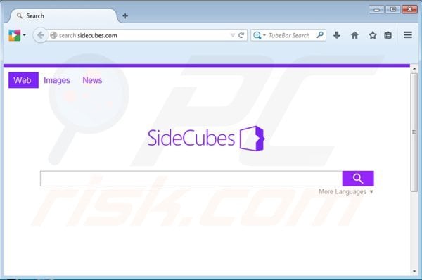 Redirection vers search.sidecubes.com 