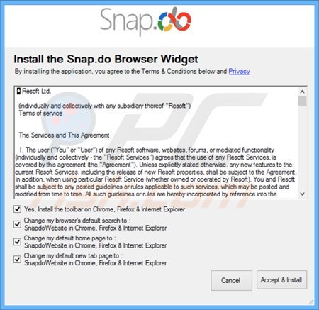 Installateur du pirate de navigateur search.snapdo.com 