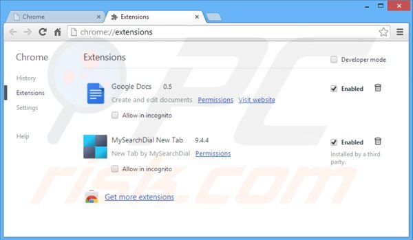 Suppression des extensions reliées à Rspeedial.com dans Google Chrome 