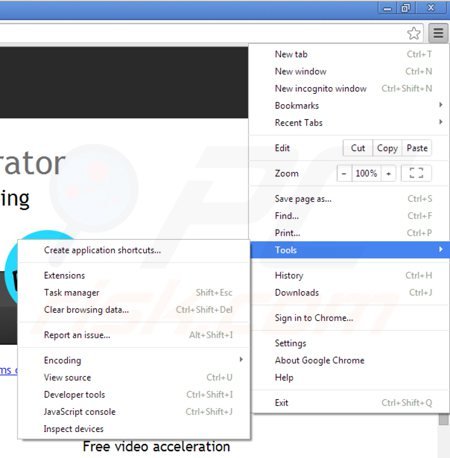 Suppression de youtube accelerator dans Google Chrome étape 1