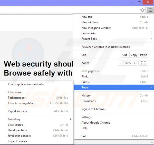 Suppression des publicités Browser Hero dans Google Chrome étape 1