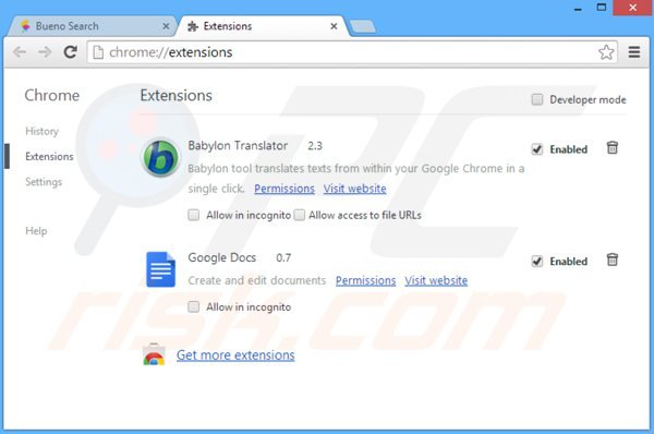 Suppression des extensions reliées à keep my search dans Google Chrome 