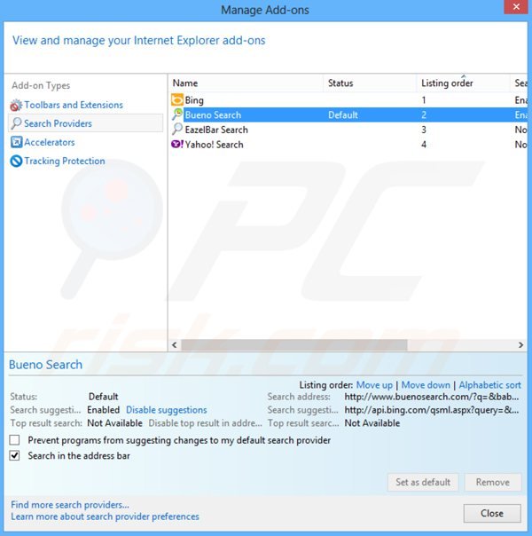 Suppression du moteur de recherche par défaut de keep my search dans Internet Explorer 