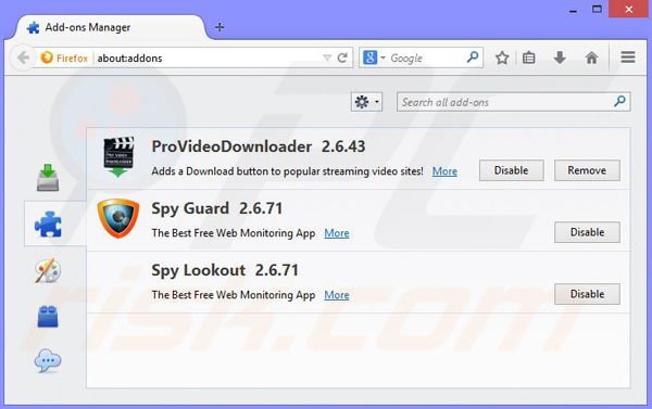 Suppression des publicités Movie Wizard dans Mozilla Firefox étape 2