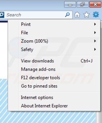 Suppression de passwidget dans Internet Explorer étape 1