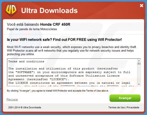 Installateur du logiciel de publicité wifi protector 