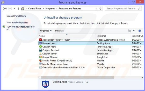 Désinstallation du logiciel de publicité Clean Browser via le Panneau de Configuration