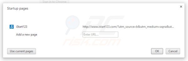 Suppression de la page d'accueil d'istart123.com dans Google Chrome 