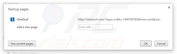 Suppression de la page d'accueil  d'istartsurf.com dans Google Chrome 
