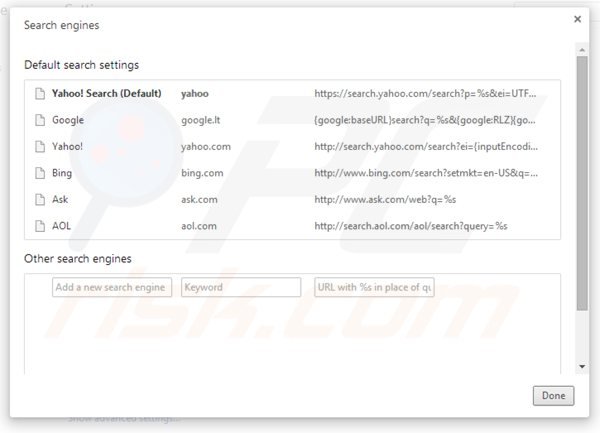 Suppression du moteur de recherche par défaut de keepmysettingsx dans Google Chrome 