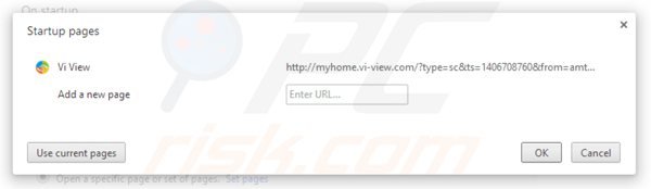 Suppression de la page d'accueil de myhome.vi-view.com dans Google Chrome 
